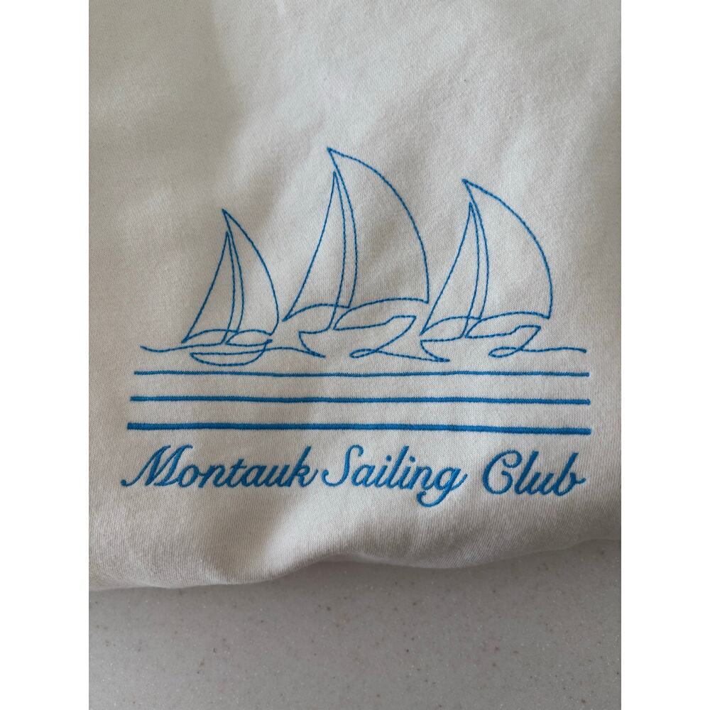 Wild Fable Montauk Sailing Club Graphic Crewneck Sweatshirt Beige Size S NWT - Picture 9 of 11